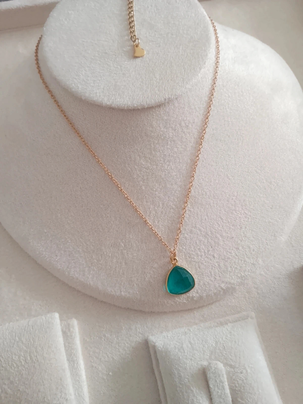 Collier pendentif pierre Aqua calcédoine – photo 2